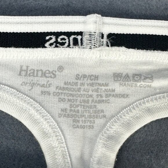 Hanes Womens Size Small 5 Panty Thong Cotton Stretch White New Without Tags - Picture 3 of 6